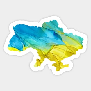 Watercolor Ukranian Map Sticker